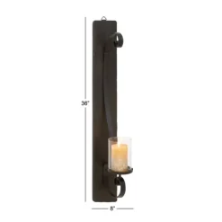 Distressed Black Scrolled Metal Sconce-Kirkland's Home Cheap