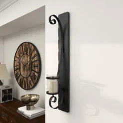 Distressed Black Scrolled Metal Sconce-Kirkland's Home Cheap