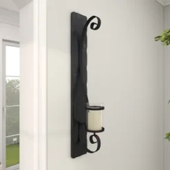 Distressed Black Scrolled Metal Sconce-Kirkland's Home Cheap