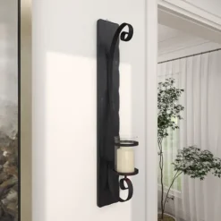 Distressed Black Scrolled Metal Sconce-Kirkland's Home Cheap