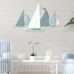 Distressed Blue Sailboats Wall Sculpture-Kirkland's Home Flash Sale
