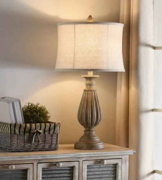 Distressed Brown Spindle Table Lamp-Kirkland's Home New