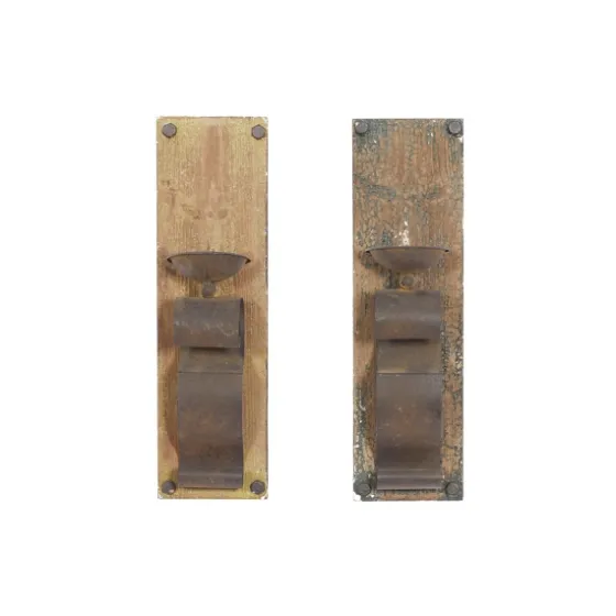 Distressed Brown Wood Wall Sconces, Set Of 2-Kirkland's Home Best Sale