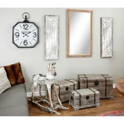Distressed Brown Wooden Frame Wall Mirror-Kirkland's Home Sale