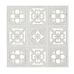 Distressed Carved Wood Floral Wall Plaque-Kirkland's Home Flash Sale