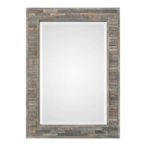 Distressed Charcoal Wooden Wall Mirror-Kirkland's Home Best Sale