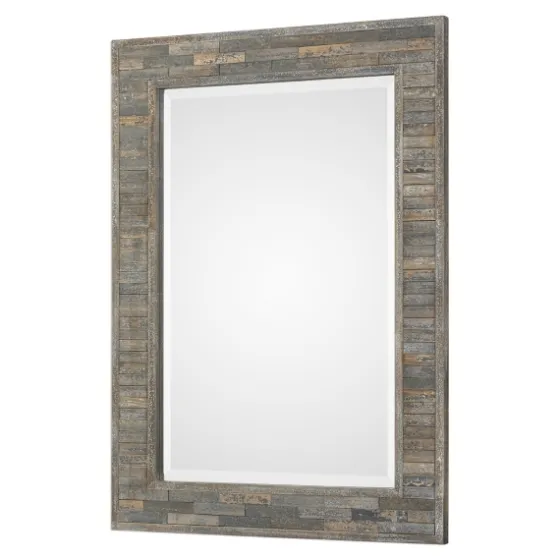 Distressed Charcoal Wooden Wall Mirror-Kirkland's Home Best Sale