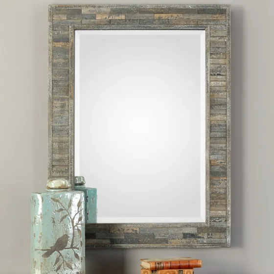 Distressed Charcoal Wooden Wall Mirror-Kirkland's Home Best Sale