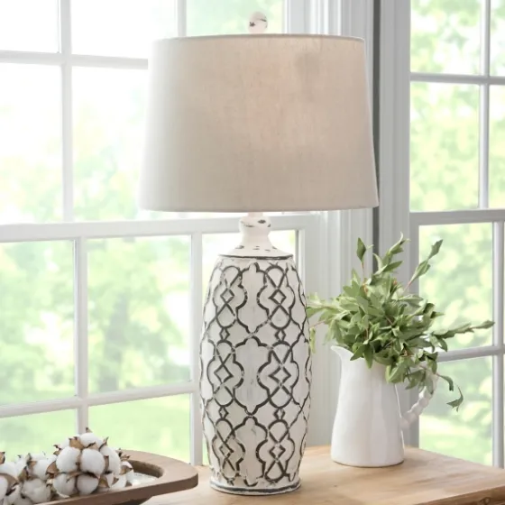 Distressed Cream Lilly Table Lamp-Kirkland's Home Outlet