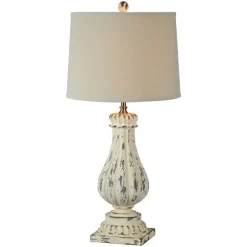 Distressed Cream Resin Table Lamps, Set Of 2-Kirkland's Home Store