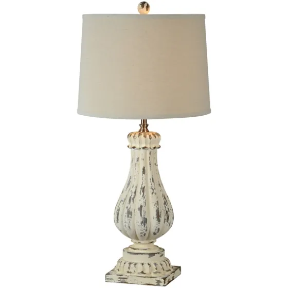 Distressed Cream Resin Table Lamps, Set Of 2-Kirkland's Home Store
