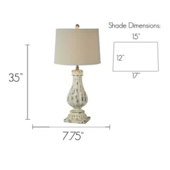 Distressed Cream Resin Table Lamps, Set Of 2-Kirkland's Home Store