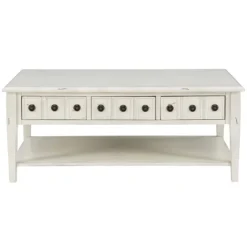Distressed Cream Wood 3-Drawer Coffee Table-Kirkland's Home Hot