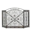 Distressed Fleur De Lis Three-Panel Fire Screen-Kirkland's Home New