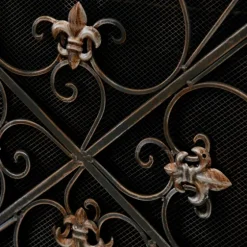 Distressed Fleur De Lis Three-Panel Fire Screen-Kirkland's Home New