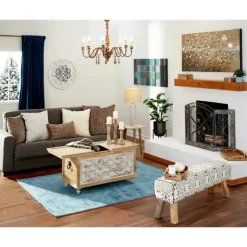 Distressed Fleur De Lis Three-Panel Fire Screen-Kirkland's Home New