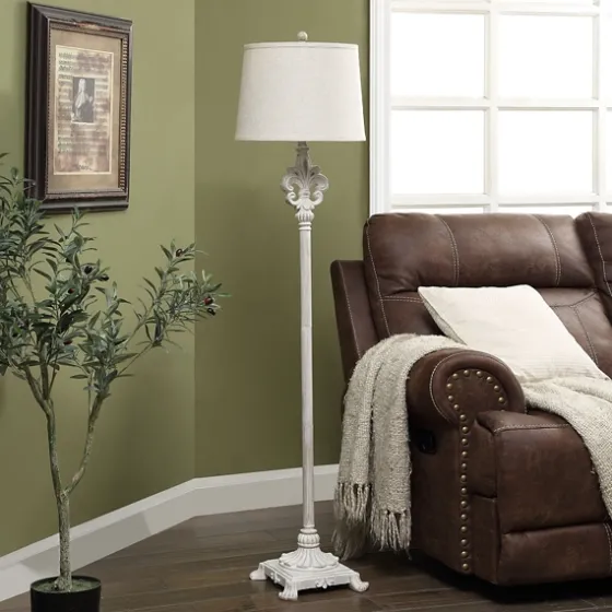 Distressed Fleur-De-Lis Floor Lamp-Kirkland's Home Shop
