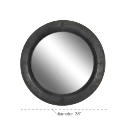 Distressed Galvanized Curved Framed Mirror-Kirkland's Home Online