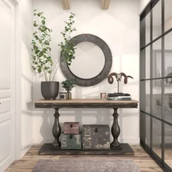 Distressed Galvanized Curved Framed Mirror-Kirkland's Home Online