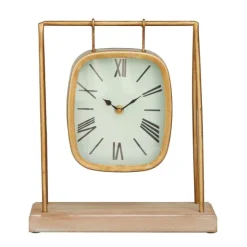 Distressed Gold Frame Square Tabletop Clock-Kirkland's Home New