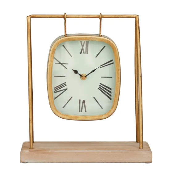 Distressed Gold Frame Square Tabletop Clock-Kirkland's Home New