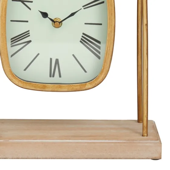 Distressed Gold Frame Square Tabletop Clock-Kirkland's Home New