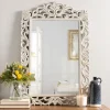Distressed Gray Carved Ornate Scroll Mirror-Kirkland's Home Online