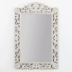 Distressed Gray Carved Ornate Scroll Mirror-Kirkland's Home Online