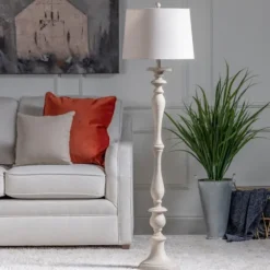 Distressed Gray Finish Floor Lamp-Kirkland's Home Online