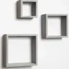 Distressed Gray Floating Box Shelves, Set Of 3-Kirkland's Home Cheap