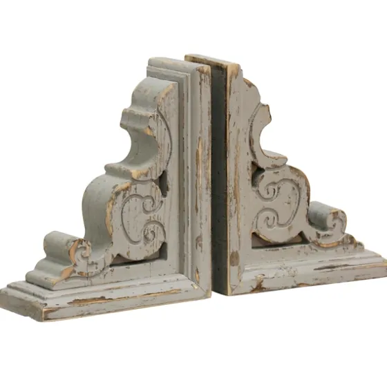 Distressed Gray Scrolled Bookends, Set Of 2-Kirkland's Home Sale