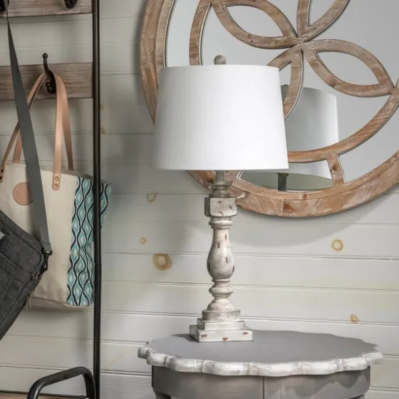 Distressed Gray Table Lamp-Kirkland's Home Cheap