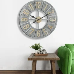 Distressed Gray Wood Wall Clock-Kirkland's Home Fashion