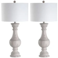 Distressed Ivory Faux Wood Table Lamps, Set Of 2-Kirkland's Home New