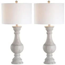 Distressed Ivory Faux Wood Table Lamps, Set Of 2-Kirkland's Home New