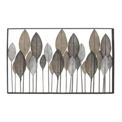 Distressed Metal Carved Leaves Wall Plaque-Kirkland's Home Online