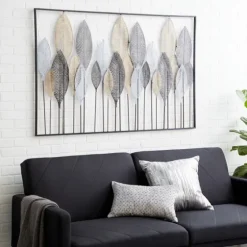 Distressed Metal Carved Leaves Wall Plaque-Kirkland's Home Online