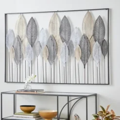 Distressed Metal Carved Leaves Wall Plaque-Kirkland's Home Online