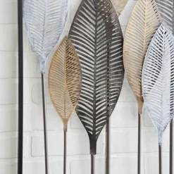 Distressed Metal Carved Leaves Wall Plaque-Kirkland's Home Online