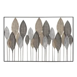 Distressed Metal Carved Leaves Wall Plaque-Kirkland's Home Online