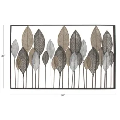 Distressed Metal Carved Leaves Wall Plaque-Kirkland's Home Online