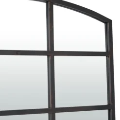 Distressed Metal Windowpane Arched Mirror-Kirkland's Home Discount