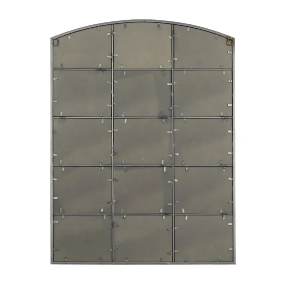 Distressed Metal Windowpane Arched Mirror-Kirkland's Home Discount