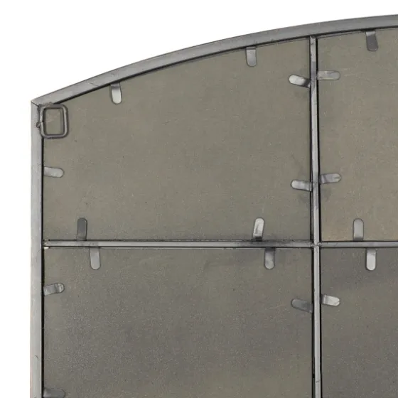 Distressed Metal Windowpane Arched Mirror-Kirkland's Home Discount