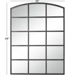 Distressed Metal Windowpane Arched Mirror-Kirkland's Home Discount