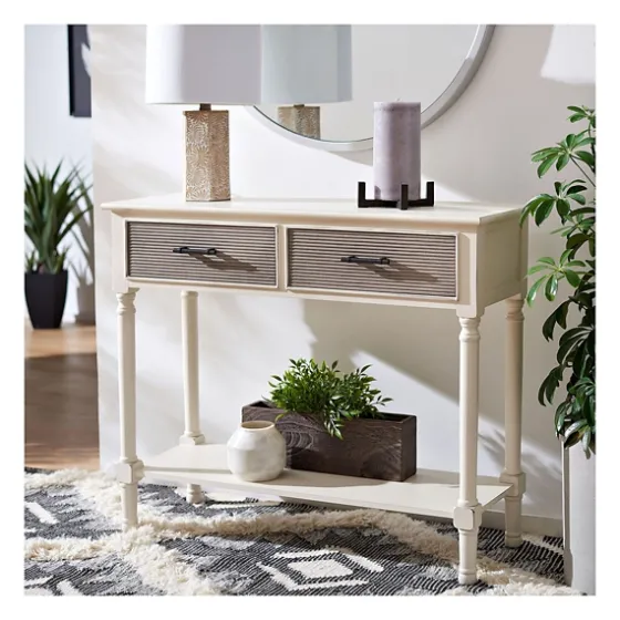 Distressed Natural Ronan 2-Drawer Console Table-Kirkland's Home Fashion