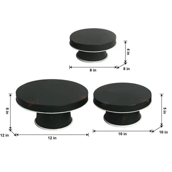 Distressed Pedestal Trays, Set Of 3-Kirkland's Home Outlet