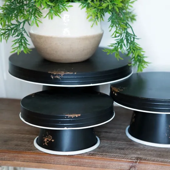 Distressed Pedestal Trays, Set Of 3-Kirkland's Home Outlet