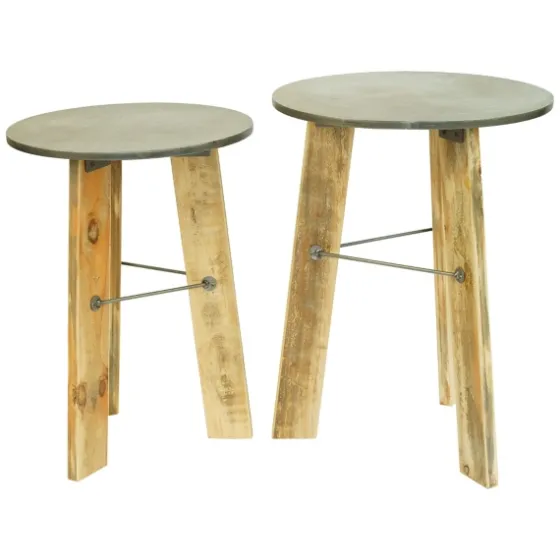Distressed Recycled Wood 2-Pc. Accent Table Set-Kirkland's Home Hot