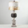 Distressed Round Black Table Lamp-Kirkland's Home New